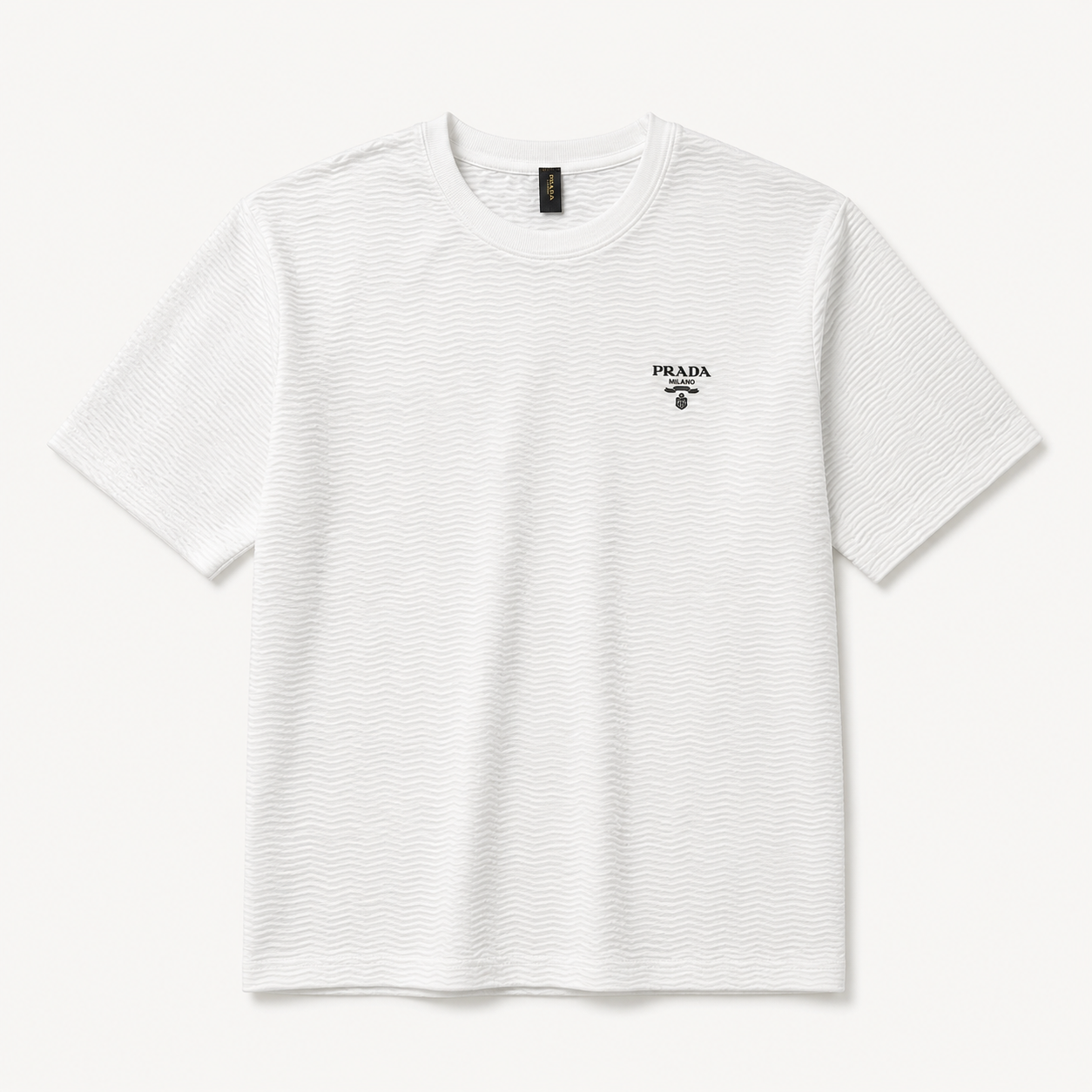 White Wave Textured Tee City Fashion