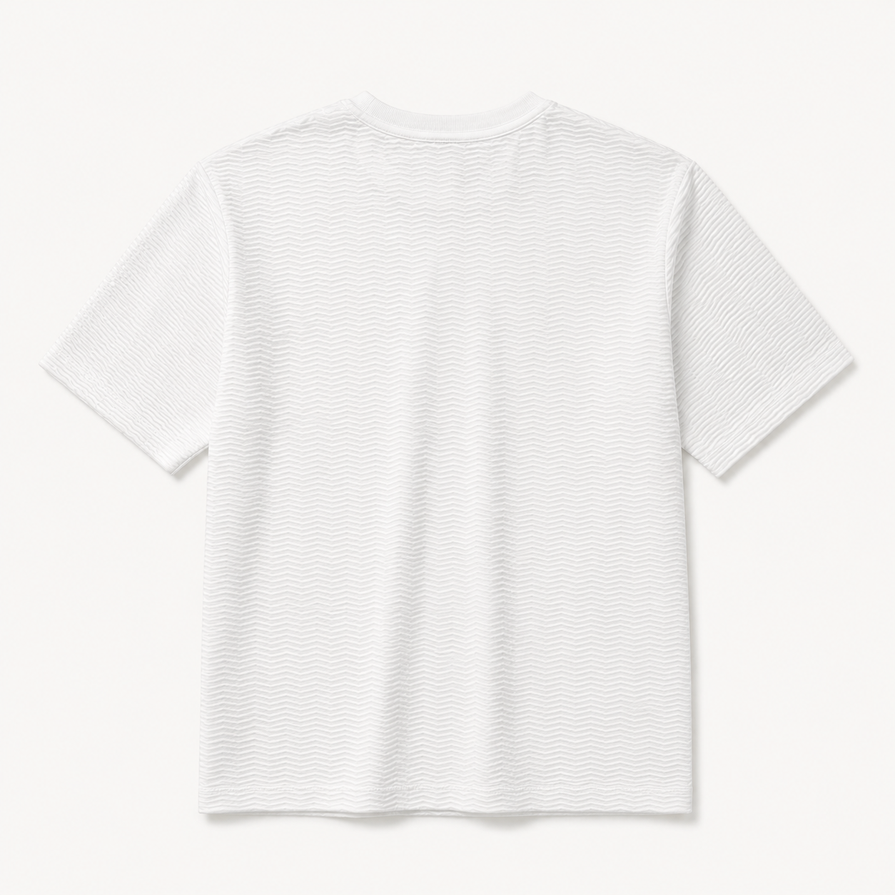 White Wave Textured Tee City Fashion