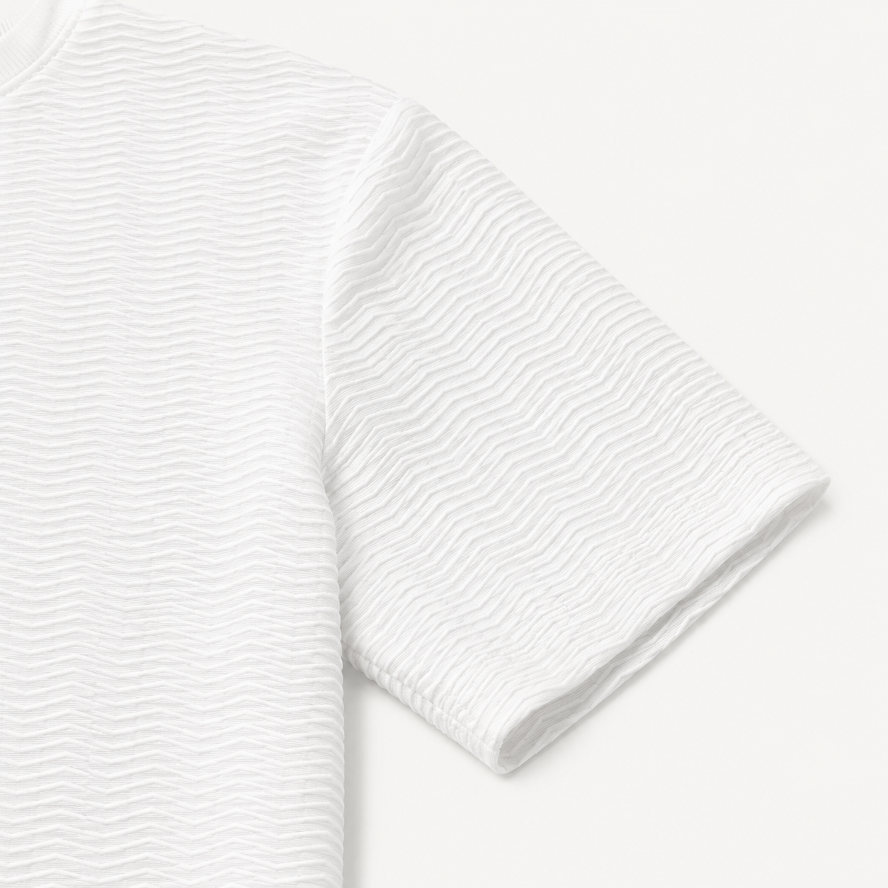 White Wave Textured Tee City Fashion