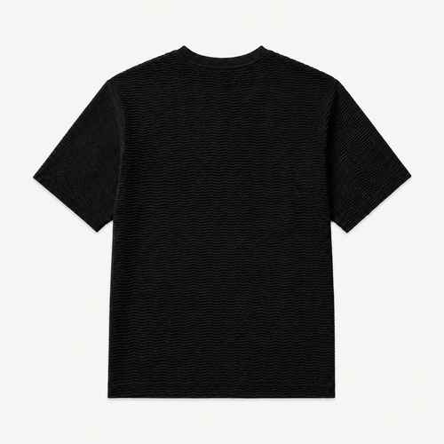 Black Wave Textured Tee City Fashion
