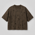 Distressed Brown Boxy Tee