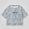 Ice Blue Distressed Boxy Tee