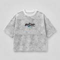 Grey Distressed Boxy Tee