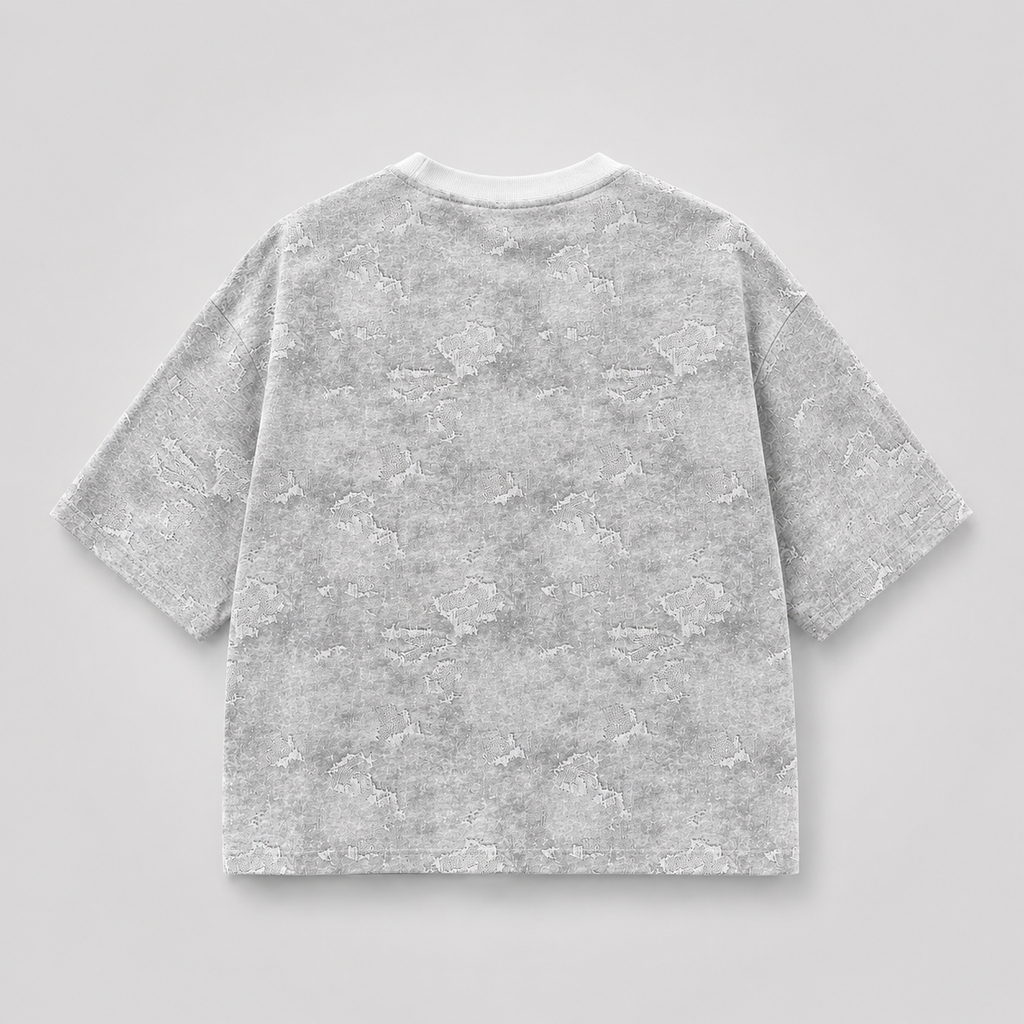 Grey Distressed Boxy Tee