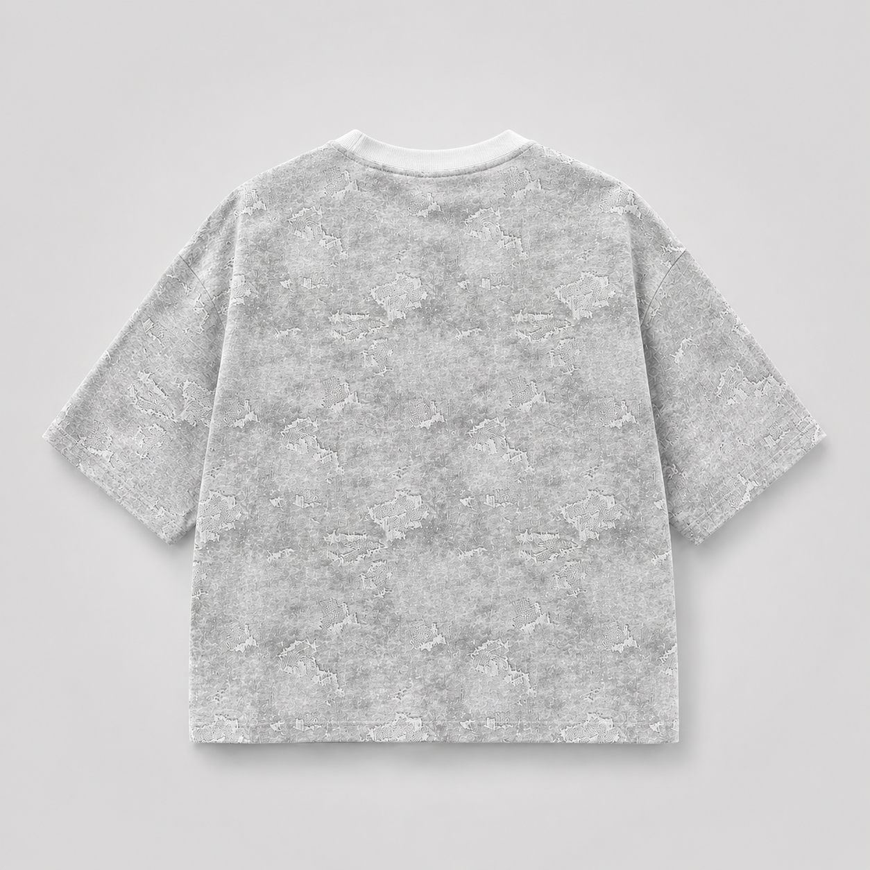 Grey Distressed Boxy Tee