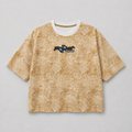Camel Distressed Boxy Tee