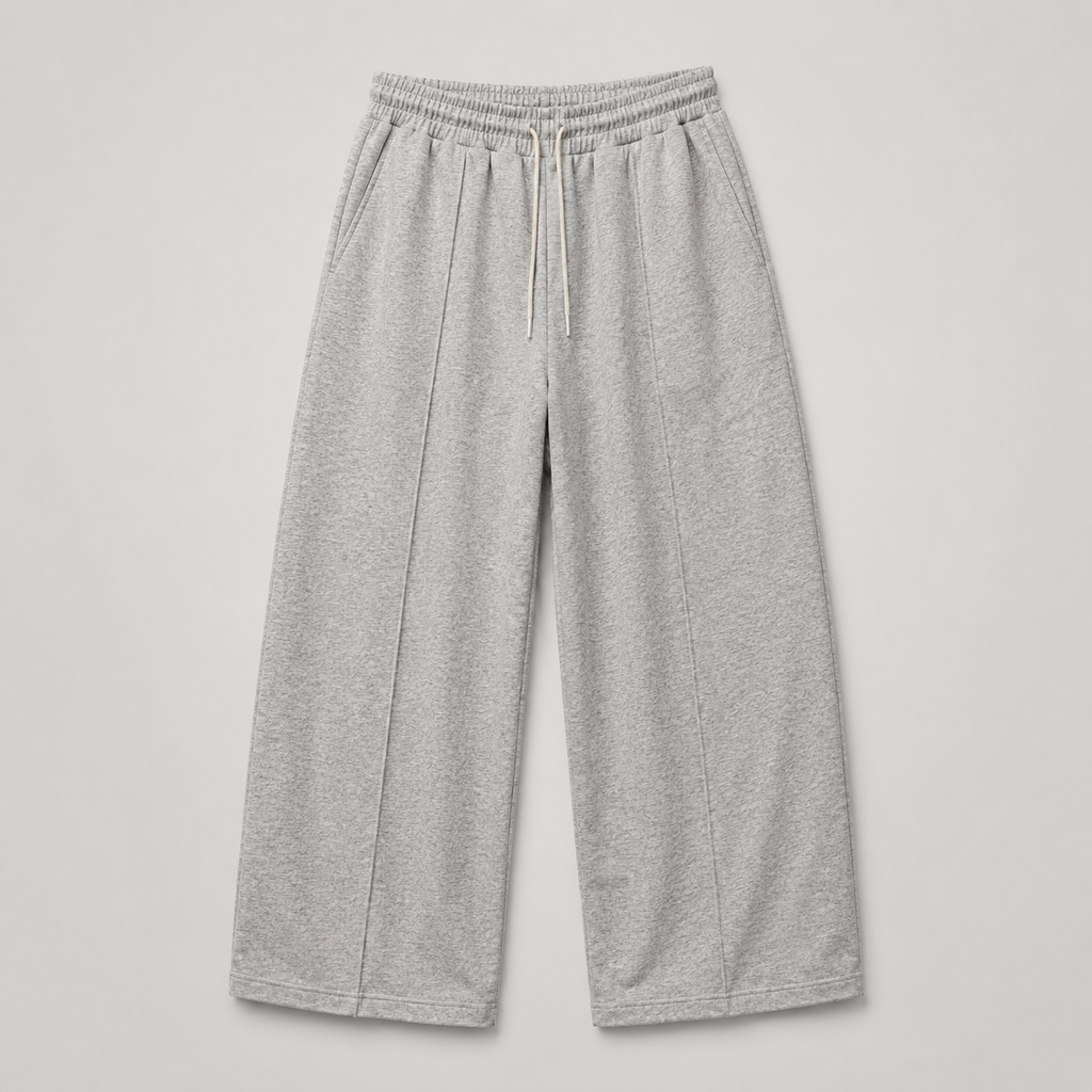 Wide-Leg Grey Baggy Trouser