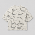 Off-White Distressed Graphic Boxy Fit Tee