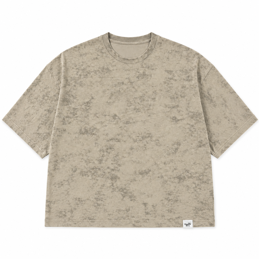 Relaxed Ribbed Beige Tee City Fashion