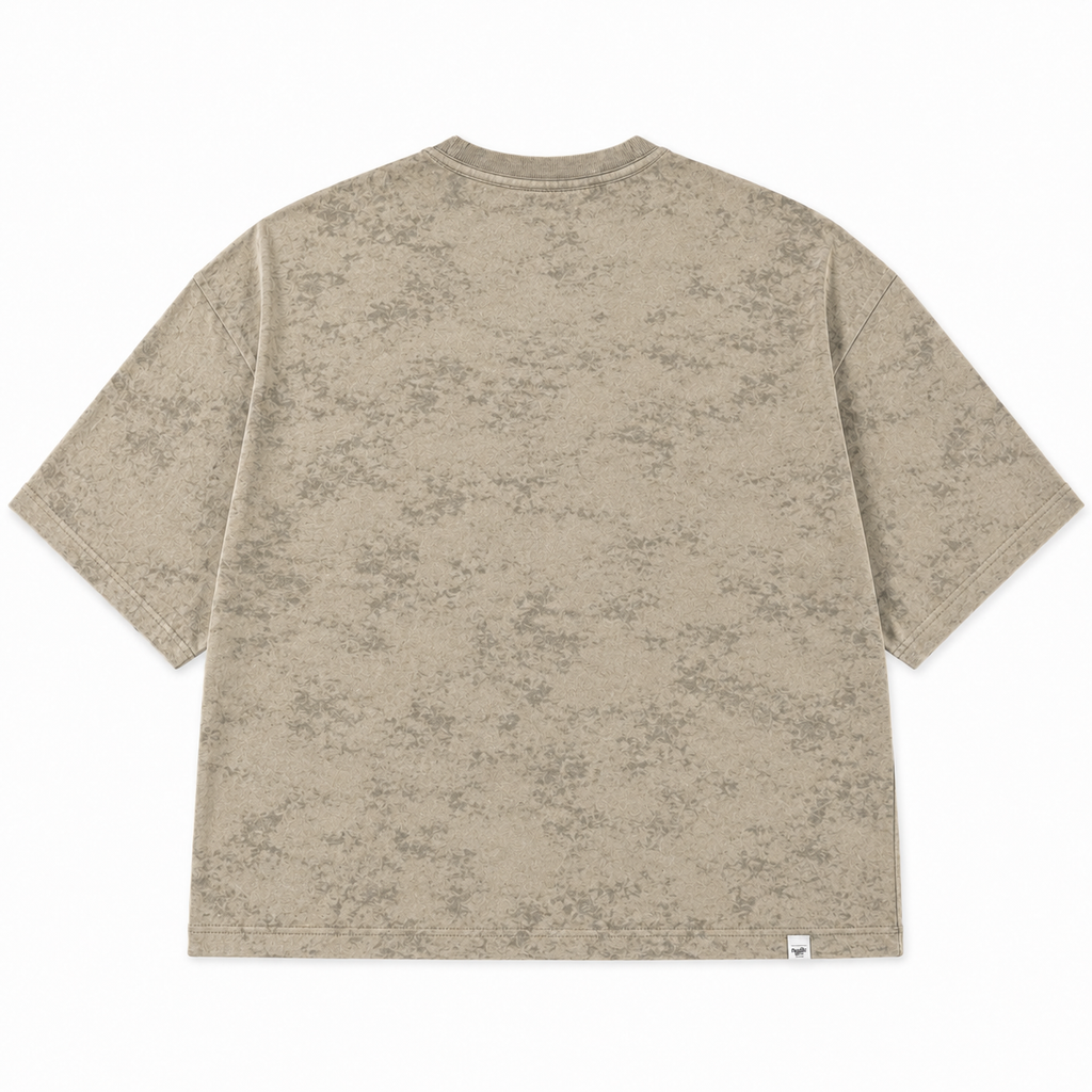 Relaxed Ribbed Beige Tee City Fashion