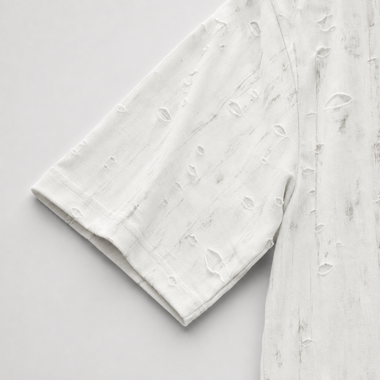 Distressed White Boxy Tee