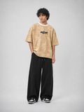 Camel Distressed Boxy Tee