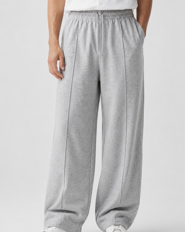 Wide-Leg Grey Baggy Trouser