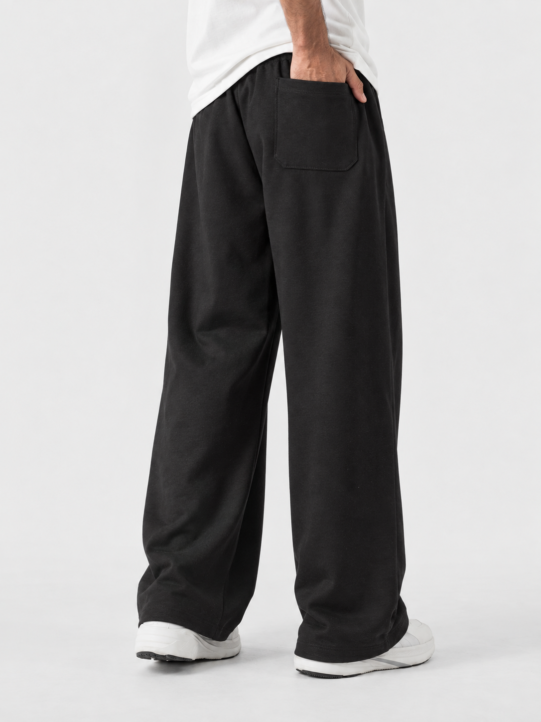 Wide-Leg Black Baggy Trouser City Fashion