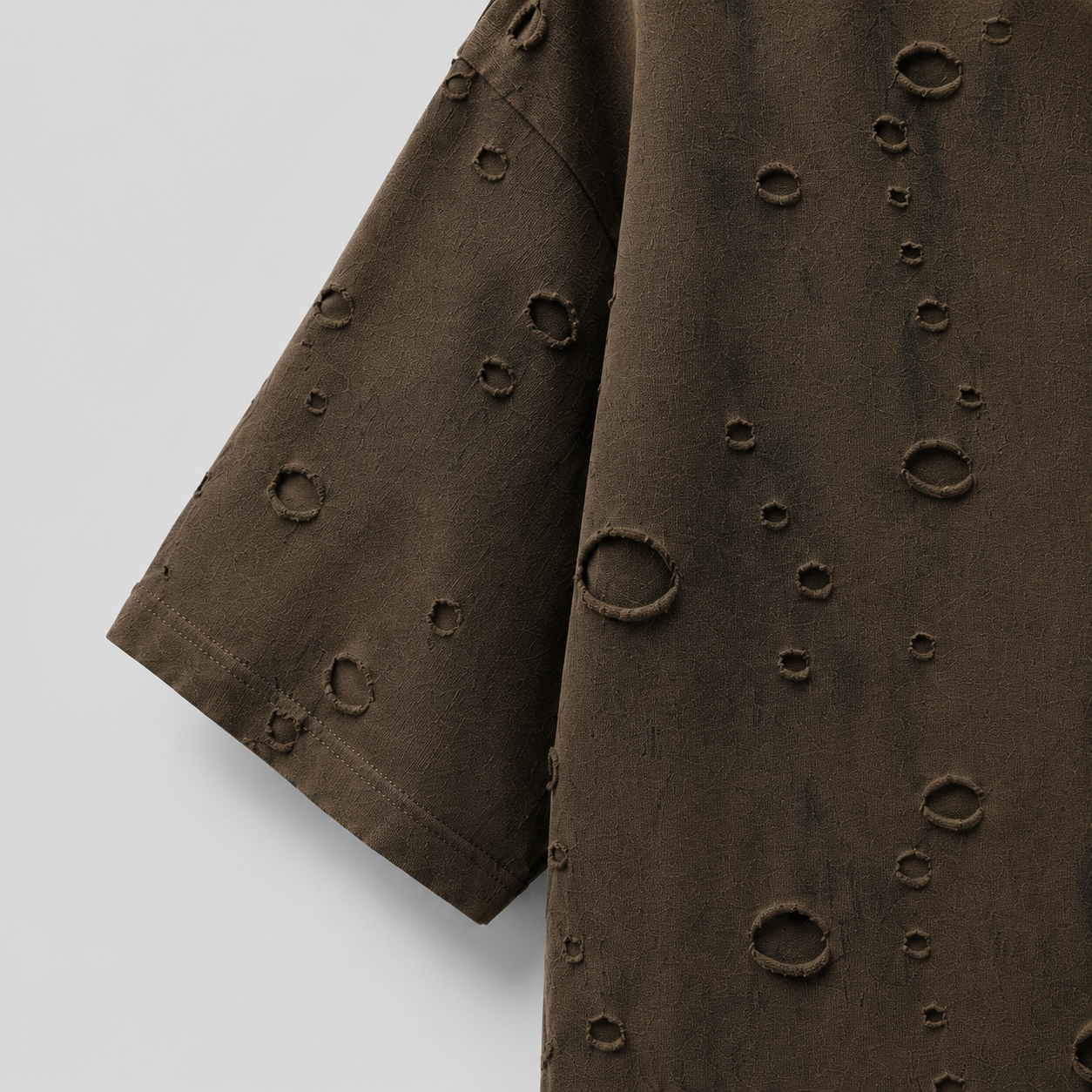 Distressed Brown Boxy Tee