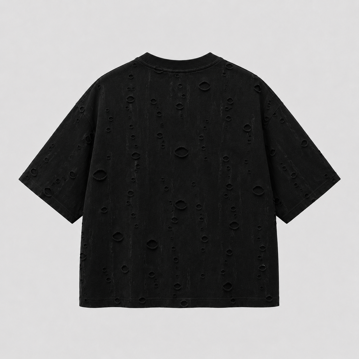 Distressed Black Boxy Tee