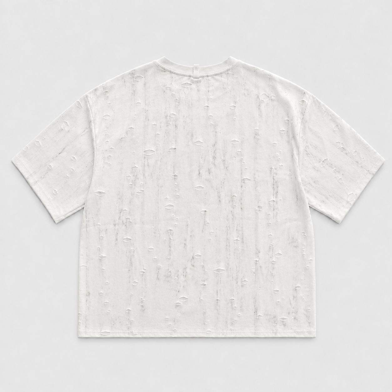 Distressed White Boxy Tee