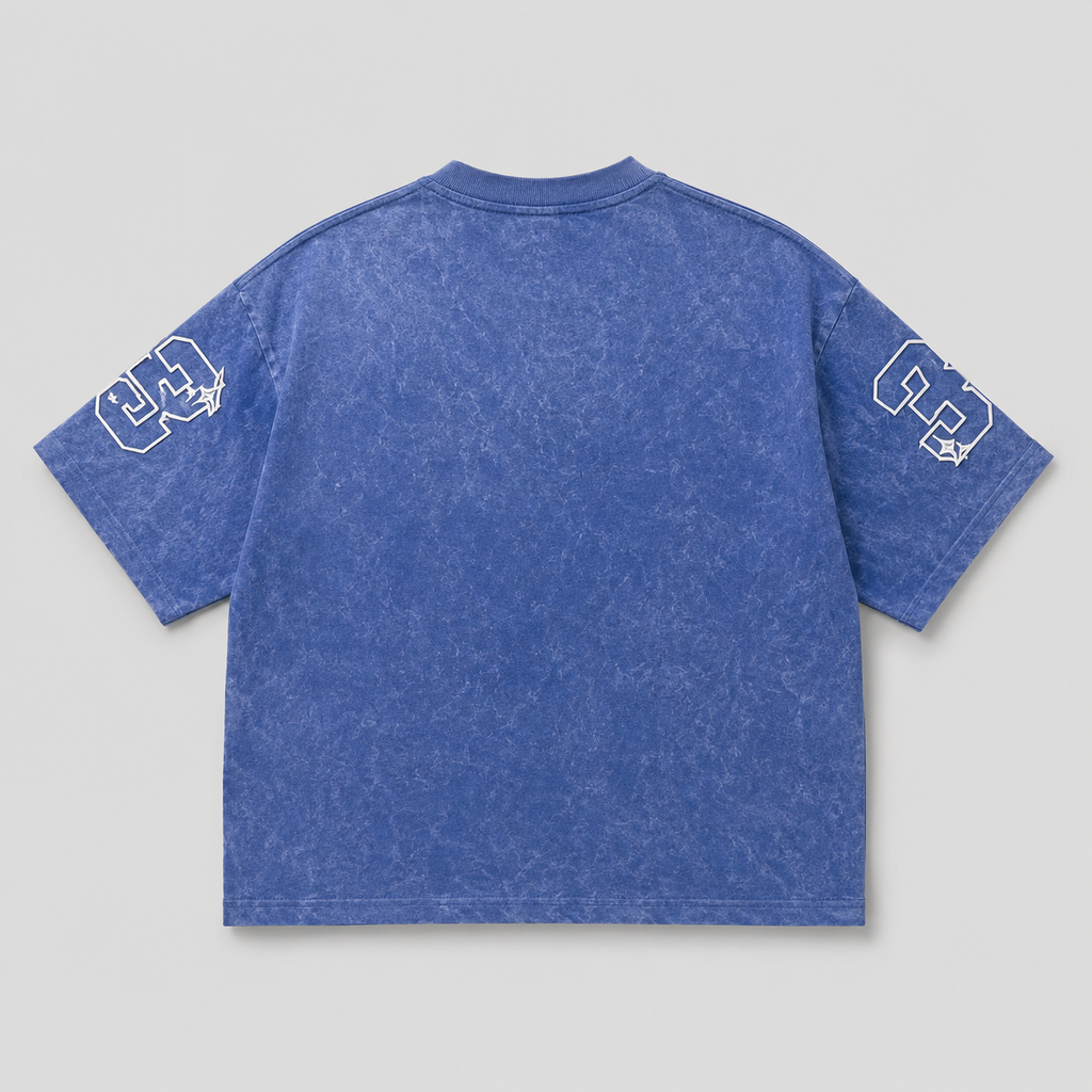 Acid Wash Blue Boxy Tee