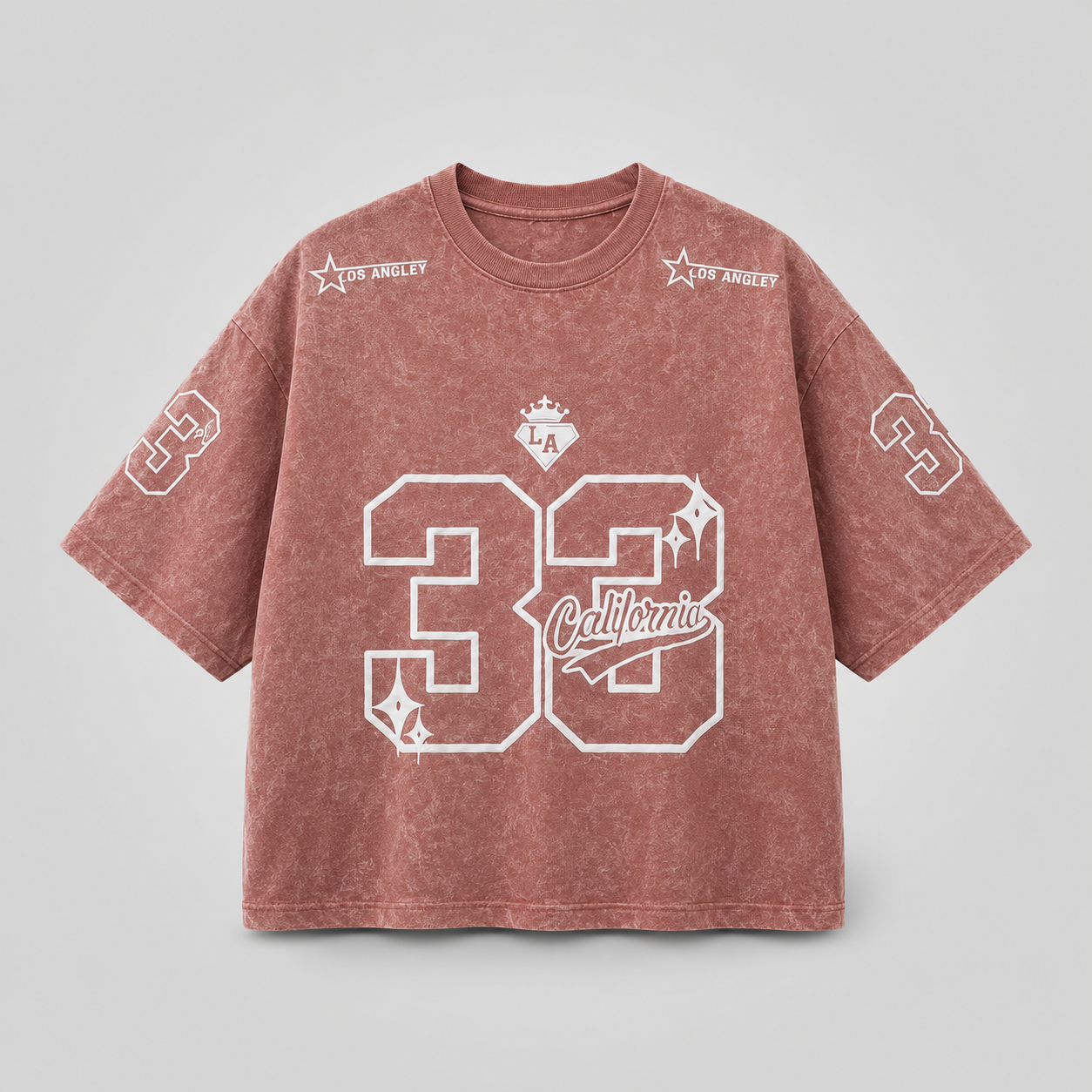 Acid Wash Dusty Rose Boxy Tee