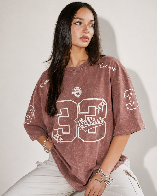 Acid Wash Dusty Rose Boxy Tee