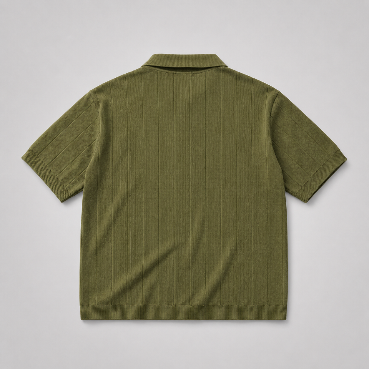 Ribbed Knit Olive Polo